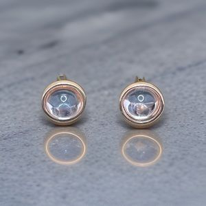 Rose Gold Double Circle Post Earrings